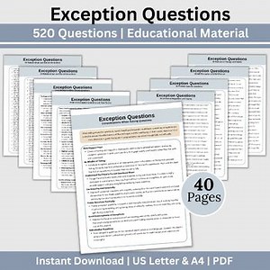 Solution Focused Exception Questions, Cheat Sheets for Therapist Office, SFBT
