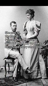 Nicholas II, the last Tsar of Russia, married for love. He first met Princess Alix of Hesse (later Empress Alexandra Feodorovna) as a teenager. She was a granddaughter of Queen Victoria — shy, deeply religious, and raised in Germany and England. Nicholas fell in love early and refused other political matches despite pressure from his family. They married in November 1894, just weeks after his father, Alexander III, died and Nicholas unexpectedly became Tsar at 26. Many Russians felt the wedding 