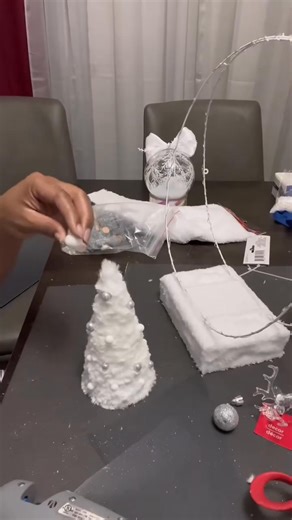 42 reactions | Dollar tree Christmas DIY Items used: 1 poster board 1 wooden plank 1 wooden tray 1 acrylic reindeer 1 car terry cloth towel 1 wire wreath foam 1 pack of foam beads Ornaments balls 2 pack of acrylic icicle ornaments White furry yarn The remote control battery operated fairly lights are from Amazon. Dollar Tree has lights also. | Latrice Marie | Facebook