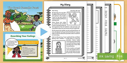 KS1 Diary Writing Resource Pack to Support Teaching on Mama Panya's Pancakes
