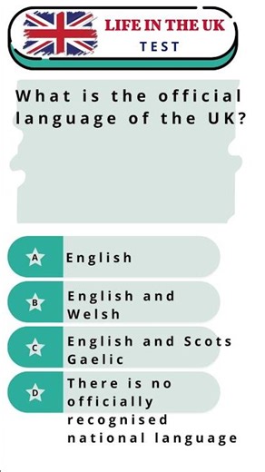 Life in the UK test: Official Language of UK