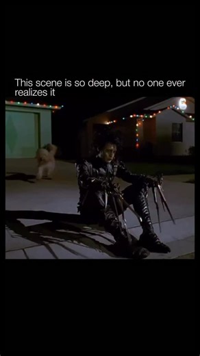 🎬 Edward Scissorhands (1990), directed by Tim Burton, is a fantasy romance about Edward, an artificial man created by an inventor who dies before finishing him, leaving Edward with scissors for hands. He lives alone in a dark, gothic mansion until a kind woman named Peg brings him into her colorful suburban neighborhood. At first, Edward amazes the community with his talent for sculpting hedges and cutting hair, and he quickly becomes popular for his creativity and gentle nature. However, as th