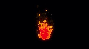 Download cartoon fire animation on black background for free