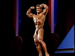 Lee Labrada Posing at the Mr. Olympia 1990