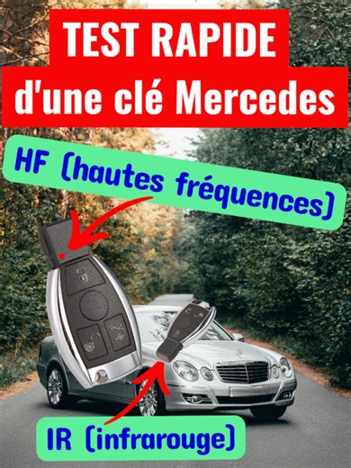 Tuto permettant de tester en 2mn votre clé Mercedes Classe C, Classe E, Classe S, Sprinter,etc.... Voici un test rapide d'une télécommande Mercedes. Il faut d'abord vérifier l'état de la pile. Certaines télécommandes refusent de fonctionner si leur voltage descend en dessous de 3Volts. Attention ! Ce test n'indique pas que la clé fonctionne à 100% et envoie réellement les bons signaux mais il permet de voir de suite si elle réagit ou pas. La led rouge doit s'allumer brièvement avec chaque bouton