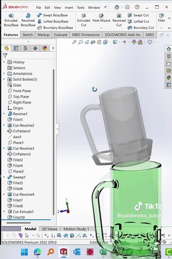 How to create Mug by Solidworks #Solidworks #SolidworksTutorial #SolidwroksTutorialHP