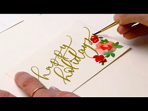 SIMPLE Watercolor Christmas Cards with Hand Lettering - 5 Minutes Each!