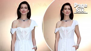 Anne Hathaway pairs Gap dress with millions in Bulgari diamonds