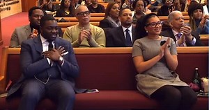 Acknowledging Pastor Stephen A. Green, First Lady Brae Green, our New York Attorney General Letitia James, Lieutenant Governor nominee Adrienne Adams, and entrepreneur and philanthropist Simone I. Smith at today’s Liberation Service at Greater Allen AME Cathedral of New York, before I took my text. Grateful to stand in fellowship with leaders who continue to show up for our communities. Faith must always be matched with action. | Al Sharpton