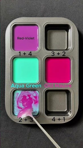 Beautiful Sense of Color: Aqua Green + Old Mauve #asmr #colormixing #colors #mix #green #red #art