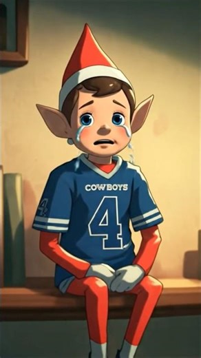 Elf on the shelf crying about the Dallas Cowboys