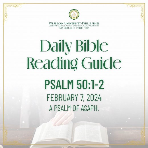 Daily Bible Reading Guide Psalm 50:1-2 A psalm of Asaph. 1 The...