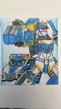 My Drawing of Blue Cop from Metal Cardbot 🚔🤖(season 1 version)#drawing #metalcardbots