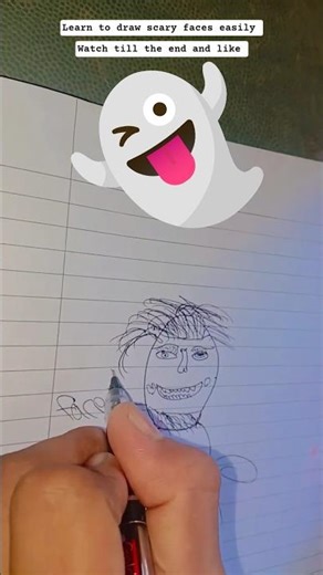 Learn to draw scary faces easily 👻 #Scaryfacesdrowingart #drowingscaryfaces👻 #drowartface