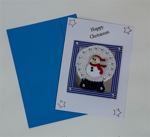 Handmade Crochet Christmas Card - Christmas Snow Globe Snowman Design - A5 Size - Etsy UK