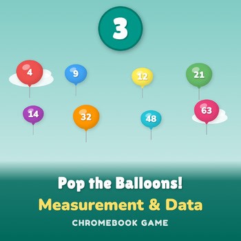 3rd Grade Measurement Math Game Set C6 | Balloon Pop | Fun Friday Activity