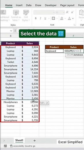 How to Sum Sales in Excel | Use SUM Formula the Right Way #excel #exceltricks