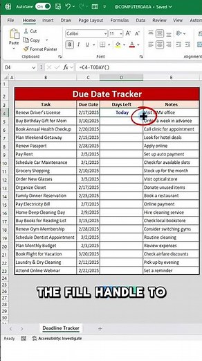 Excel Tips #44: Create a Deadline Tracker in Excel! ⏰