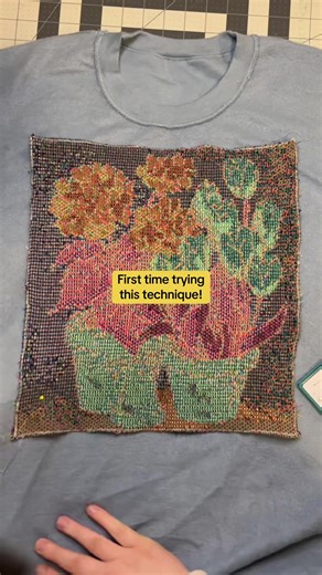 I tried the reverse patchwork sewing technique and it really is as easy as everyone says ✨ I love when something looks detailed but comes together without being complicated. This method is such a fun way to use up fabric scraps and experiment with color and texture. Check back soon for the full step by step video so you can try it on your own!