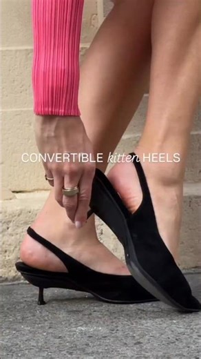 Luxury Convertible Black Kitten Heels 👠🖤 | Designer Elegance & Iconic Style ✨ #shorts