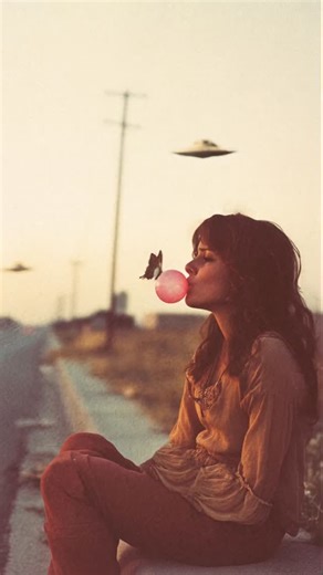 caitlyn grabenstein | bubble gum / animation of my original collage art, “bubble gum” #ufo #scifiart #collages #collageart #alien | Instagram