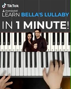 Learn how to play Bella’s Lullaby on piano in under 1 minute! #piano #pianotutorial #pianoteacher #bellaslullaby #twilight @twilight | AmosDoll Music | Facebook