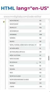 HTML country code #htmltutorial #programming #coding