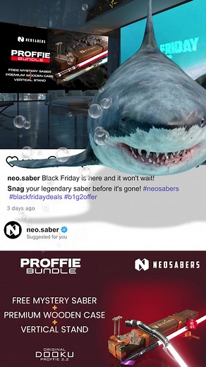 Awaken your collection this Black Friday ⚡ NEO Sabers is dropping up to 55% OFF plus insane freebies: ✨ Free LSW Replica II Saber ✨ Buy 1, Claim 1 FREE ✨ Buy 1, Get 2 FREE ✨ Proffie Bundle: Free Mystery Saber Wooden Case Vertical Stand ✨ Force Bundle: 3 FREE Gifts This is the way! | NEO Sabers