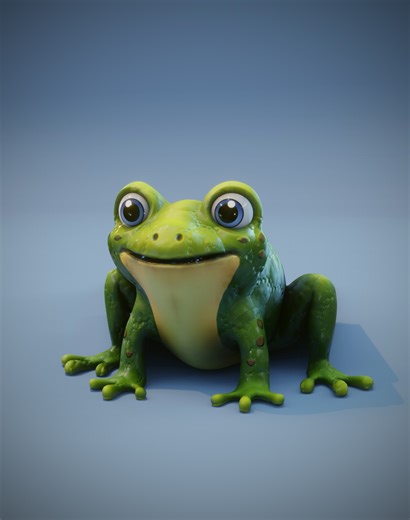 Cartoon Frog Animated 3D Model by 3DDisco