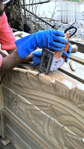 very easy tool for the machine used tips 🪵 asan tarika wood design cutting #bed #round #woodworking