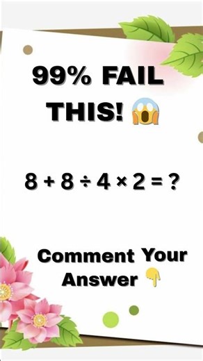 99% FAIL THIS 😱#trending#shorts#mathpuzzle#brainchallenge#viralshorts#shorts #mathpuzzle #tamil#math