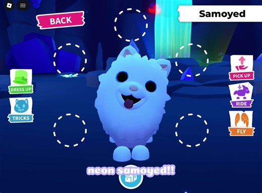 Hello Angels!! Come with mr to make neon Samoyed!! Let me know in the comments what you guys think i should name her!? 🕊️Angel pets discord server ⬇️ https://discord.gg/dHOVhXeke #robloxfyp #adoptme #roblox #viral #neon