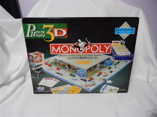 3D MONOPOLY Puzzle Board Game | Vintage 1998 by Wrebbit | Build It - Then Play It | COMPLETE - Etsy