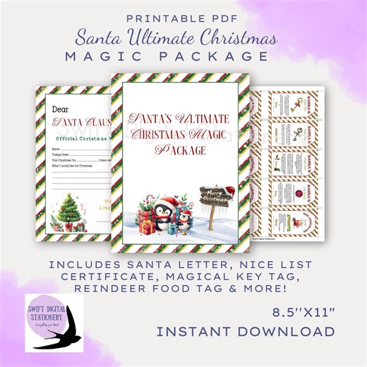 Santa's Christmas Magic Package: Printable Letter, Certificate (PDF) - Etsy Canada