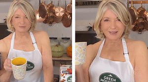 Martha Stewart promotes coffee wearing nothing but an apron