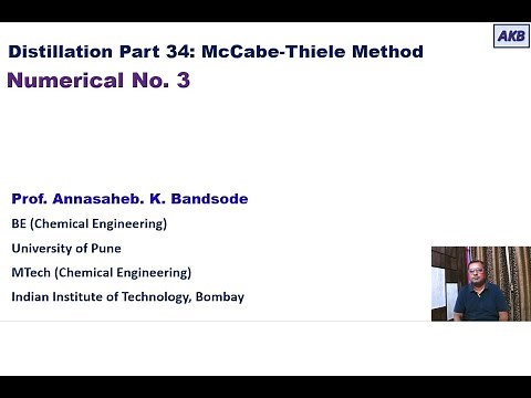 Distillation Part 34 A numerical based on the McCabe Thiele Method