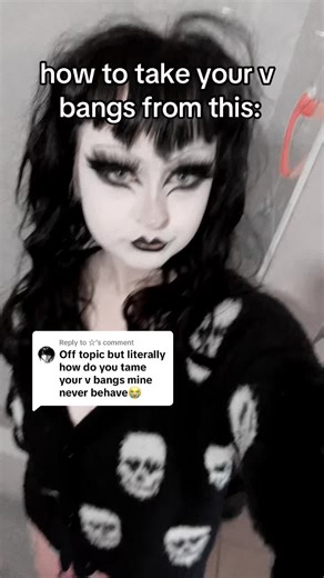 Replying to @☆ V BANGS TUTORIAL!!! #goth #hair #hairstyle | V Bangs