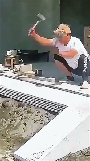 Perfect Stone Steps Installation 🔨🧱 #shortvideo