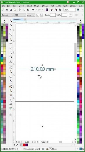 Cara menggunakan tool pararel dimension di toolbar coreldraw x7 #tutorial #undangan #wedding