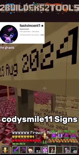 fastvincent1 finds codysmile11 signs on 2b2t