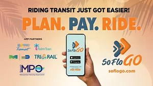 The living is easy in South Florida, but now it's even easier with SoFloGO, the new free app that helps you travel across South Florida using public transportation! ☀️ Now you can ride Tri-Rail, Palm Tran, Broward and Miami-Dade County Transit systems all with one app. 📱 You can plan your trip using all four transit systems, plus pay your fares and track your entire journey. 📍 It's designed with you in mind, making your commute as easy as possible. Download the #SoFloGO app today for free. The