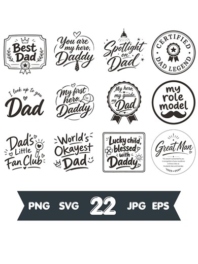 Fathers Day SVG Bundle: Dad Quotes, Dad, Hand Lettered Calligraphy (digital Download) - Etsy