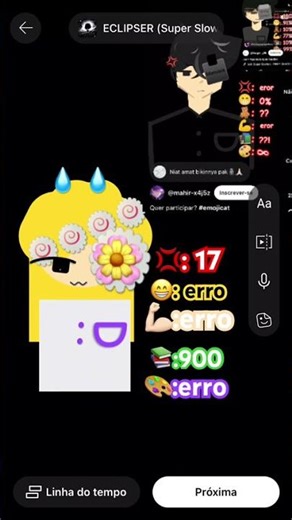 💢0,📚900,💪🏻erro,🎨erro,😁erro