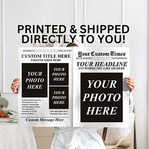 Custom Printed and Shipped Newspaper, Custom Newspaper, Birthday, New Business, Baby, Wedding, Retirement, Anniversary - Etsy