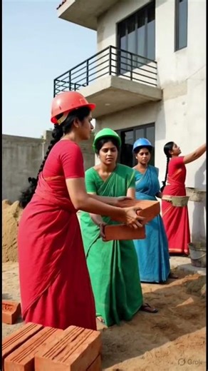 Tamil Women Built This House From Scratch#shorts#construction#indianworkers#womenpower#architecture