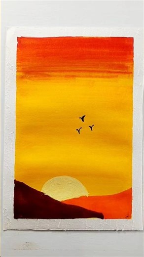 Sunset drawing tutorial for beginners #sunset #drawing