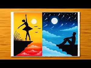 Easy Day & Night Oil Pastel Drawing | Beginner Step-by-Step Tutorial