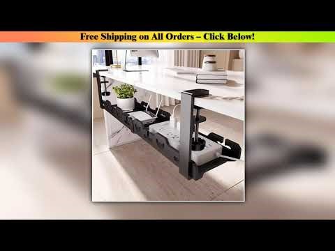 Telescopic Under Table Storage Rack Metal Cable Management Tray Home Office Desk Wire Organizer No