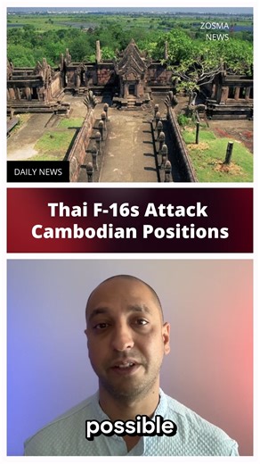 ZOSMA on Instagram: "Thai F-16s deployed near Preah Vihear after deadly artillery strike. Residents and tourists in the Northeast urged to monitor official updates. More news on www.zosmanews.com #Thailand #Cambodia #TravelAlert #ASEAN #ZOSMANews"