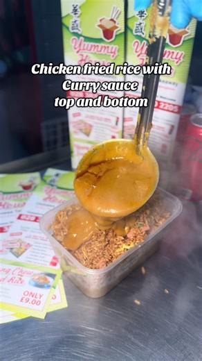 Delicious Chicken Fried Rice with Curry Sauce